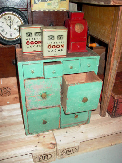 marvelous green painted chest of drawers, Sweden, 19th century - #10345