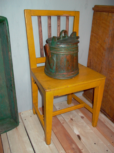 single yellow colored gustavian chair, Sweden, 19th century - #10276