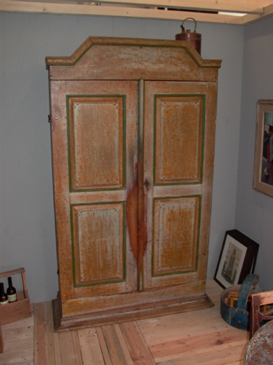 huge wonderful baroque cabinet, fantastic colored, Sweden, 18th/19th century - # 10025