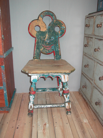 unique styled chair, fantastic patina, Sweden, 18th/19th century - #10238