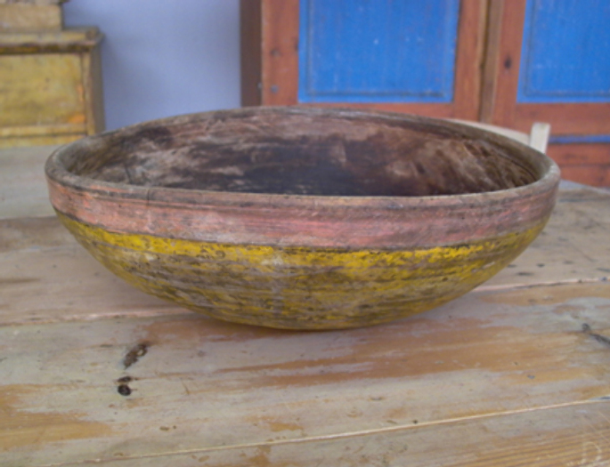 magnifique yellow/brown bowl, Sweden, 18th/19th century - #10079