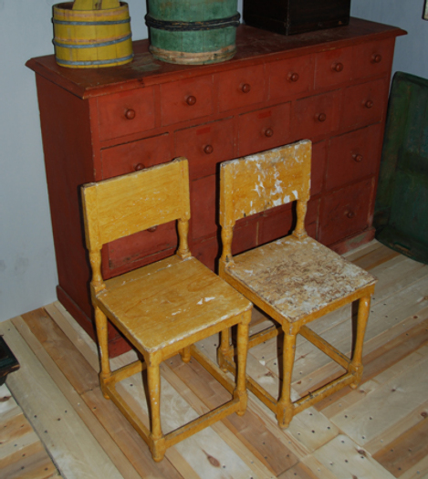 pair of fantastic yellow colored baroque chairs, Sweden, 19th century - #10325_a/b