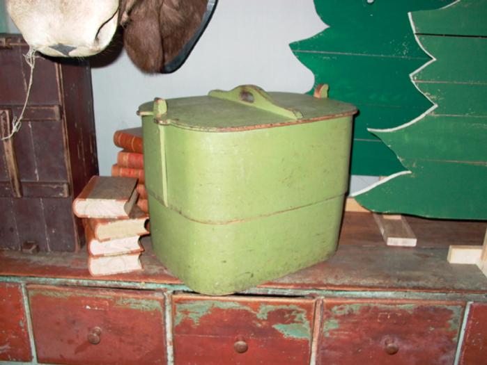 marvelous yellow colored wooden pot, Sweden, 19th/20th century - #10346