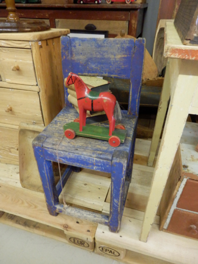 marvelous blue painted chair with great patina, Sweden, 18th/19th century - #20260